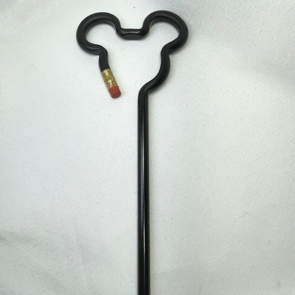 VINTAGE Black Bent DISNEY MICKEY MOUSE EARS PENCIL Magic Music Days Unsharpened - Picture 1 of 8
